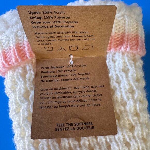 Cute & Cozy Just Cozy Knit Slipper Socks W/ Adorable Llama Face Design S/M Size - Picture 6 of 11